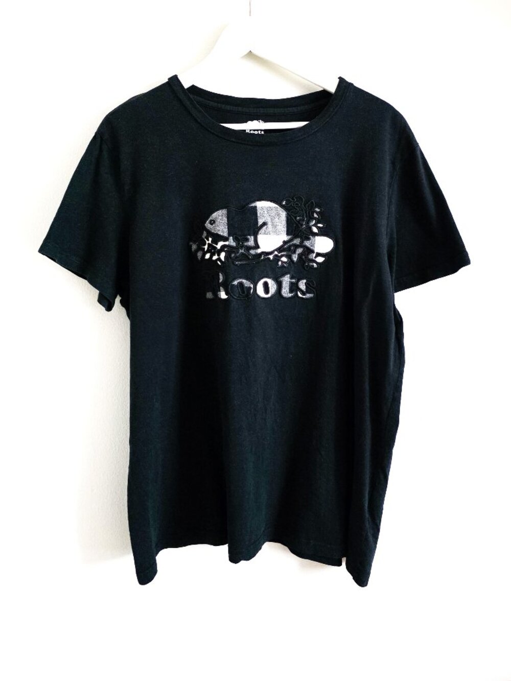 Roots black Cooper Park Plaid t-shirt